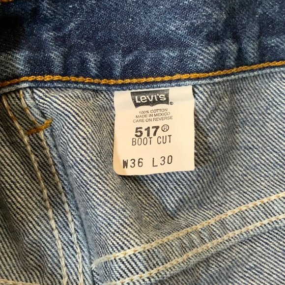 Vintage LEVIS Mens Jeans Sz 36x30 Boot Cut Red Tab Blue Denim Cotton Distressed - Picture 3 of 12